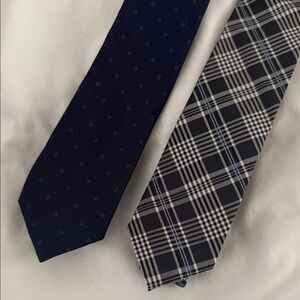 DKNY Navy and Black Plaid Ties